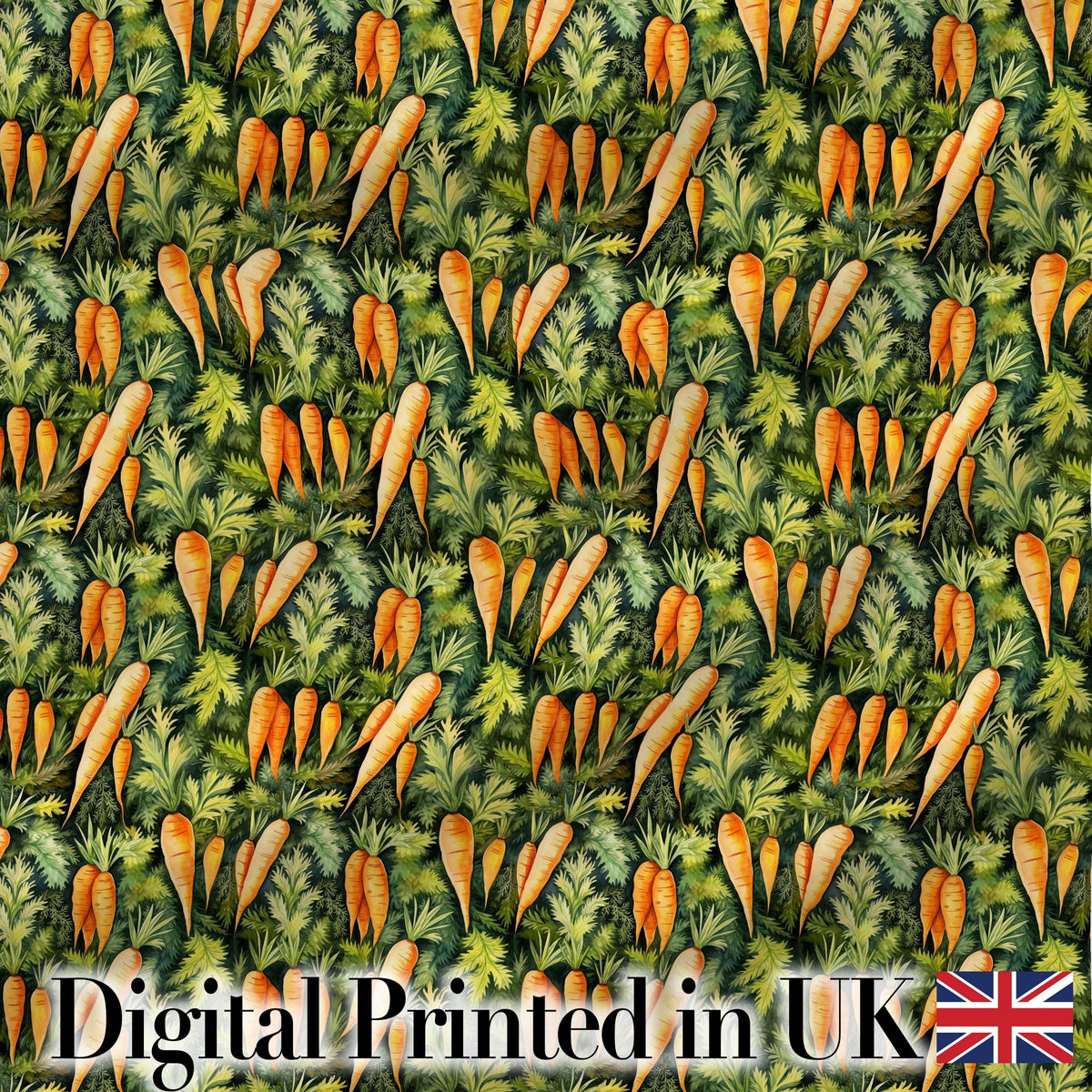 Cute Carrot Repeat Minimal Seamless Pattern Cute Unique Gift Lovely Digital Print Material by the Metre UK Sewing Quilting Textile