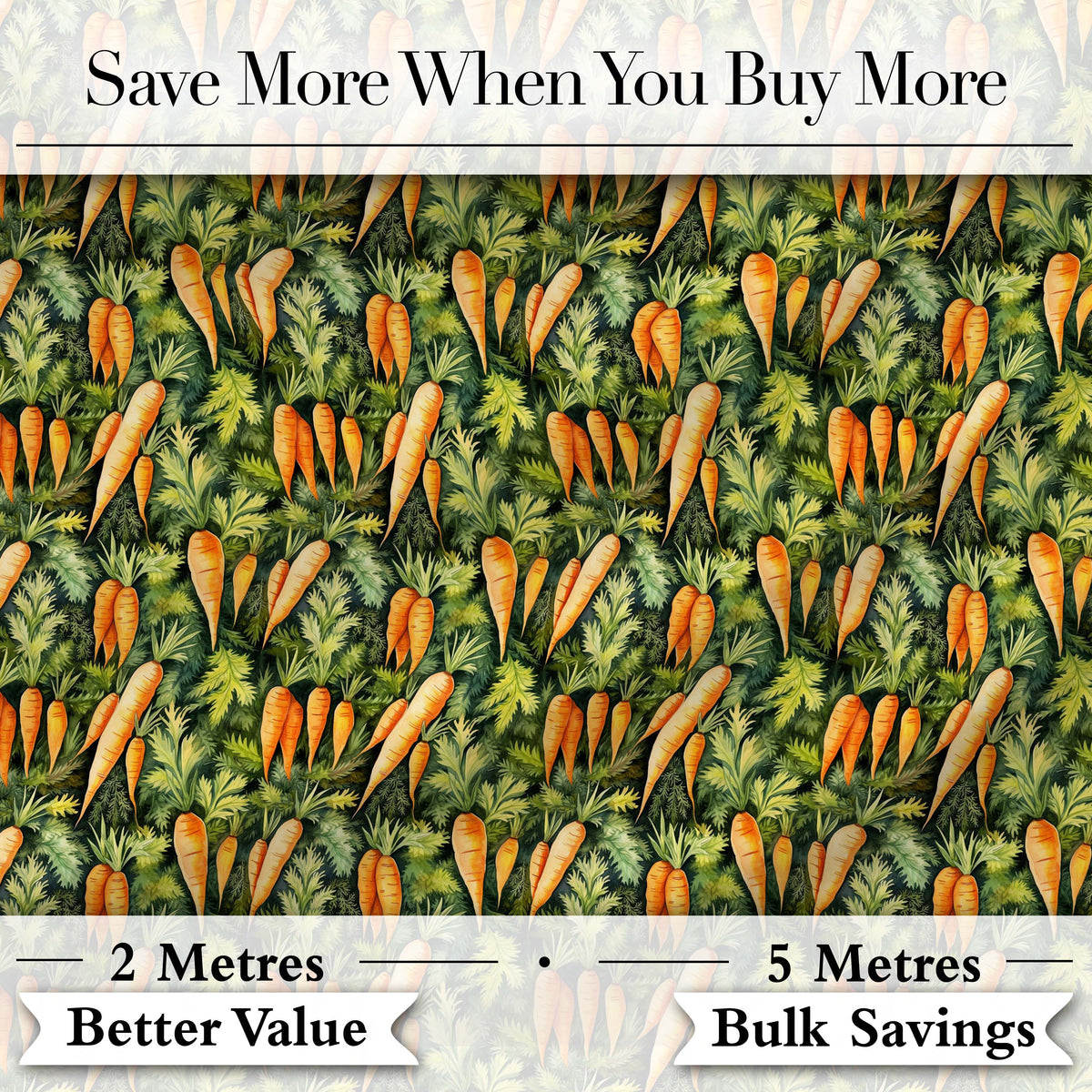 Cute Carrot Repeat Minimal Seamless Pattern Cute Unique Gift Lovely Digital Print Material by the Metre UK Sewing Quilting Textile