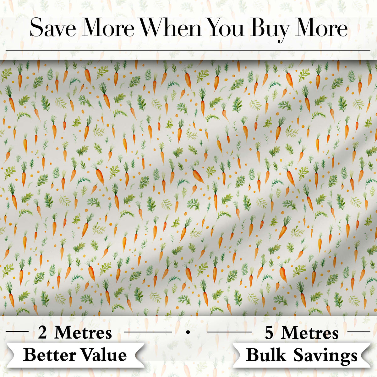Watercolor Carrot Brushstroke Texture Seamless Pattern Fresh Green Digital Print Material by the Metre UK Sewing Quilting Textile