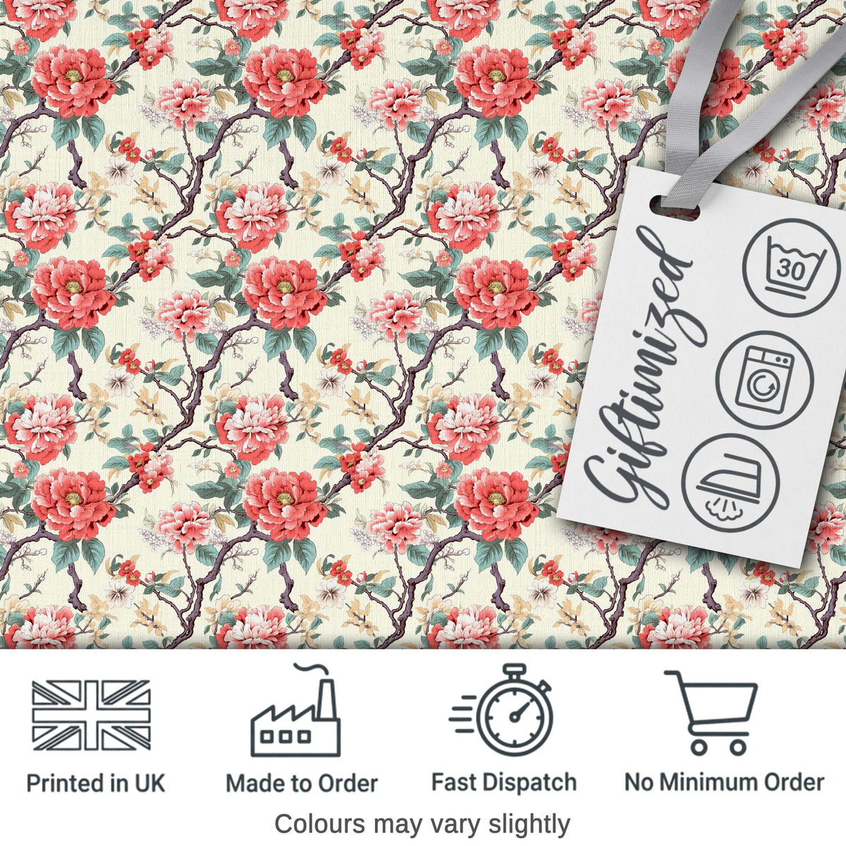 Delicate Cherry Blossom Pastel Floral Seamless Pattern Lovely Digital Print Material by the Metre UK Sewing Quilting Textile