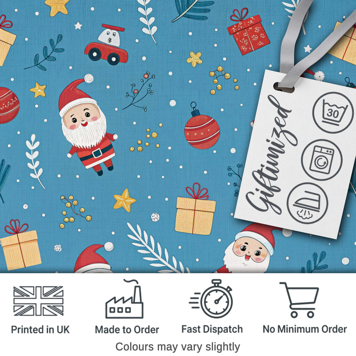 Christmas Reindeer Pine Tree Scandinavian Festive Seamless Pattern Digital Print Material by the Metre UK Sewing Quilting Textile