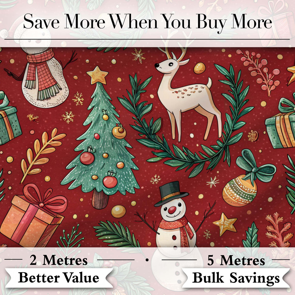 Christmas Candy Cane Baubles Stars Green Festive Seamless Pattern Digital Print Material by the Metre UK Sewing Quilting Textile