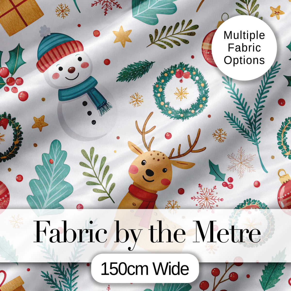 Abstract Watercolor Christmas Trees Green Artistic Seamless Pattern Digital Print Material by the Metre UK Sewing Quilting Textile
