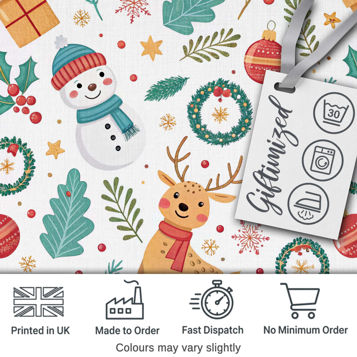Abstract Watercolor Christmas Trees Green Artistic Seamless Pattern Digital Print Material by the Metre UK Sewing Quilting Textile