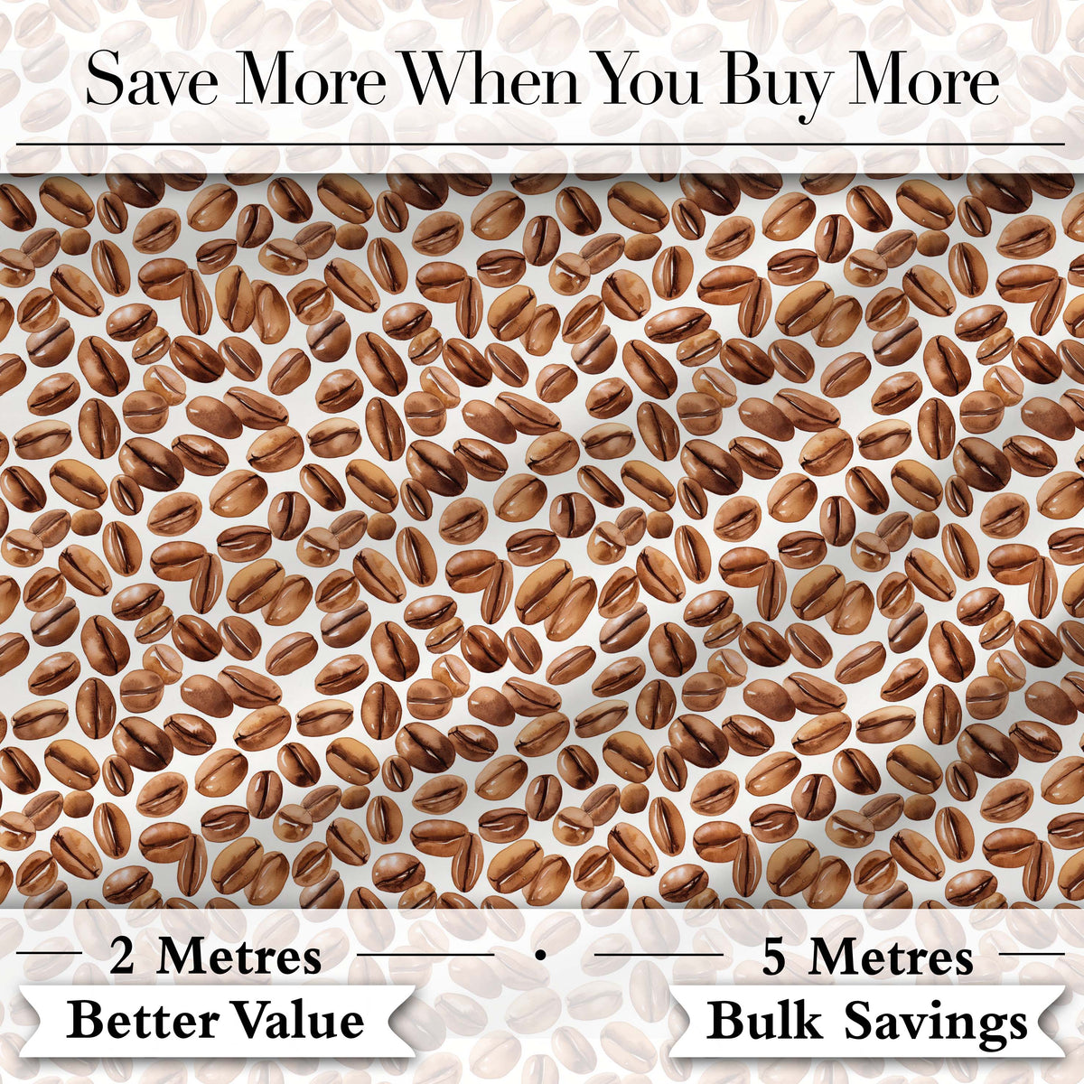 Coffee Plant Beans and Green Leaves Seamless Pattern Lovely Digital Print Material by the Metre UK Sewing Quilting Textile