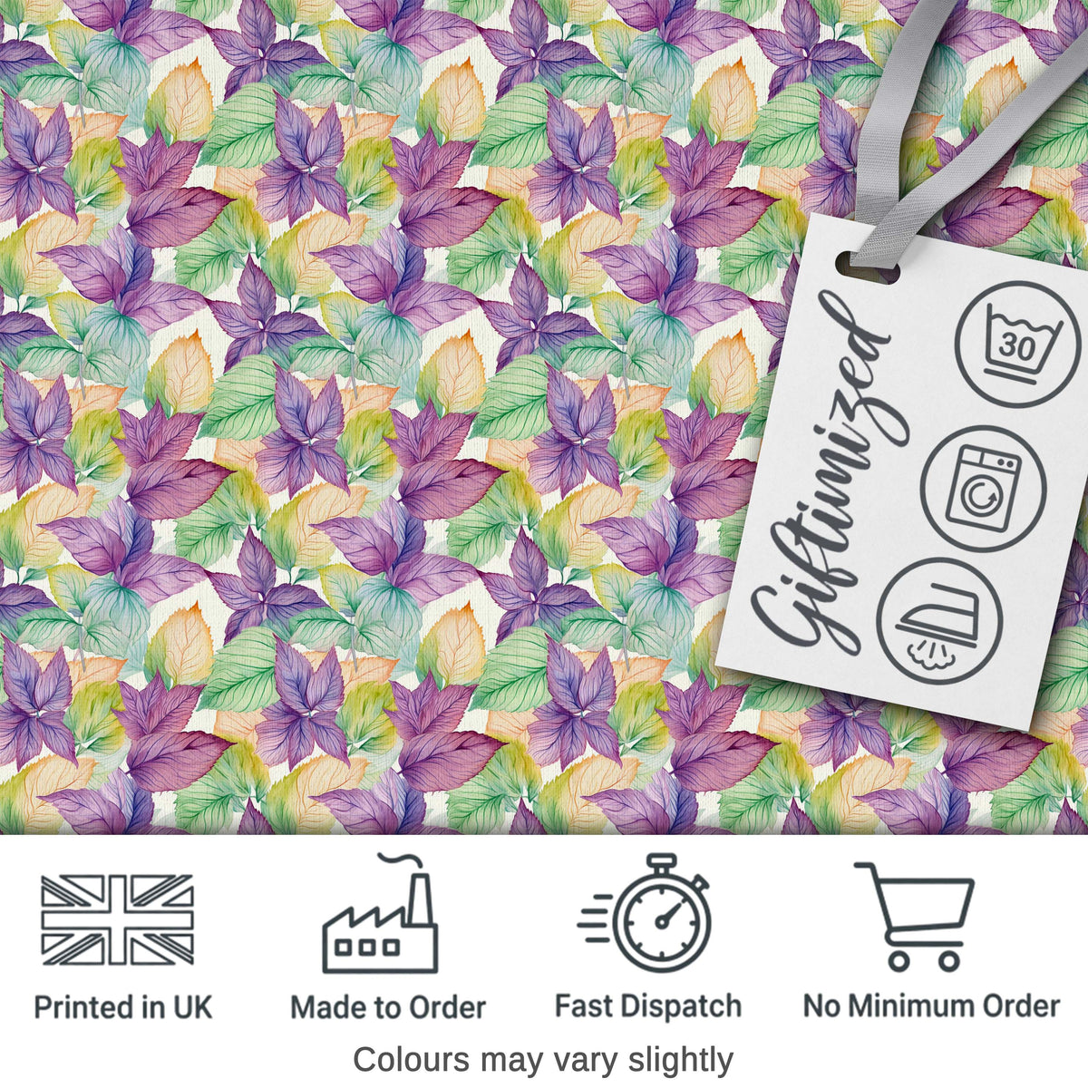 Soft Pink Watercolor Leaf Botanical Seamless Pattern Lovely Digital Print Material by the Metre UK Sewing Quilting Textile