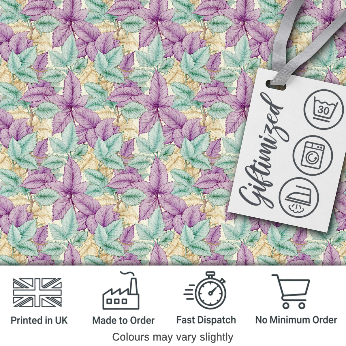 Red Green Tropical Leaves Dense Botanical Seamless Pattern Lovely Digital Print Material by the Metre UK Sewing Quilting Textile