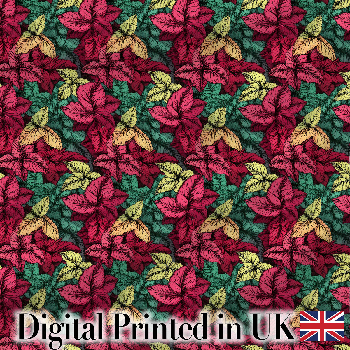 Abstract Blue Orange Floral Artistic Seamless Pattern Lovely Digital Print Material by the Metre UK Sewing Quilting Textile