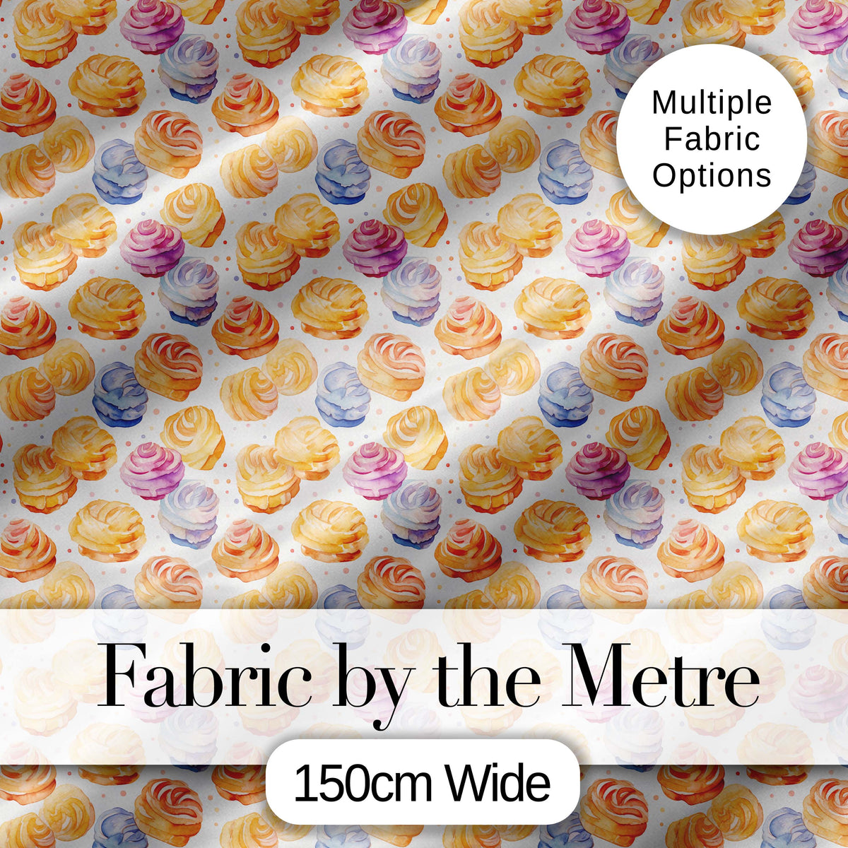 Vintage Dessert Plate Cake Tea Seamless Pattern Perfect Gift for Her Digital Print Material by the Metre UK Sewing Quilting Textile