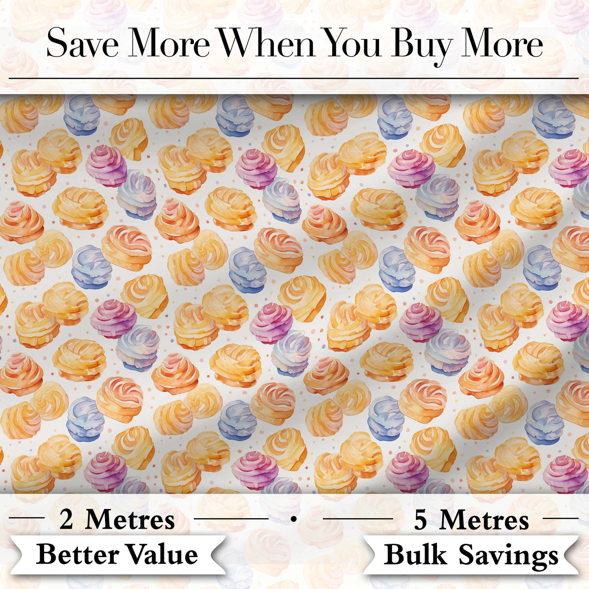 Vintage Dessert Plate Cake Tea Seamless Pattern Perfect Gift for Her Digital Print Material by the Metre UK Sewing Quilting Textile