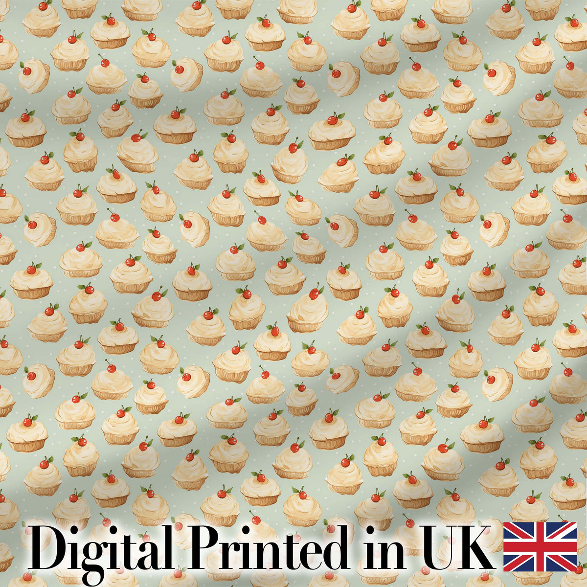 Hand Drawn Cream Puff Sketch Style Minimal Beige Seamless Pattern Digital Print Material by the Metre UK Sewing Quilting Textile