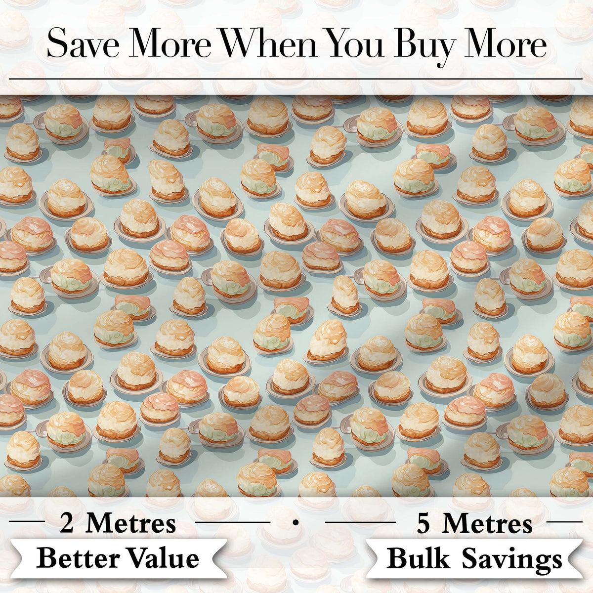 Swirl Meringue Pastel Abstract Dessert Seamless Pattern Lovely Digital Print Material by the Metre UK Sewing Quilting Textile
