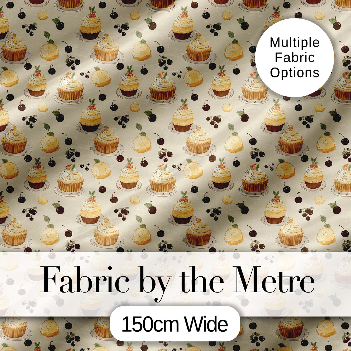 Realistic Butter Croissant Bakery Style Repeating Seamless Pattern Digital Print Material by the Metre UK Sewing Quilting Textile