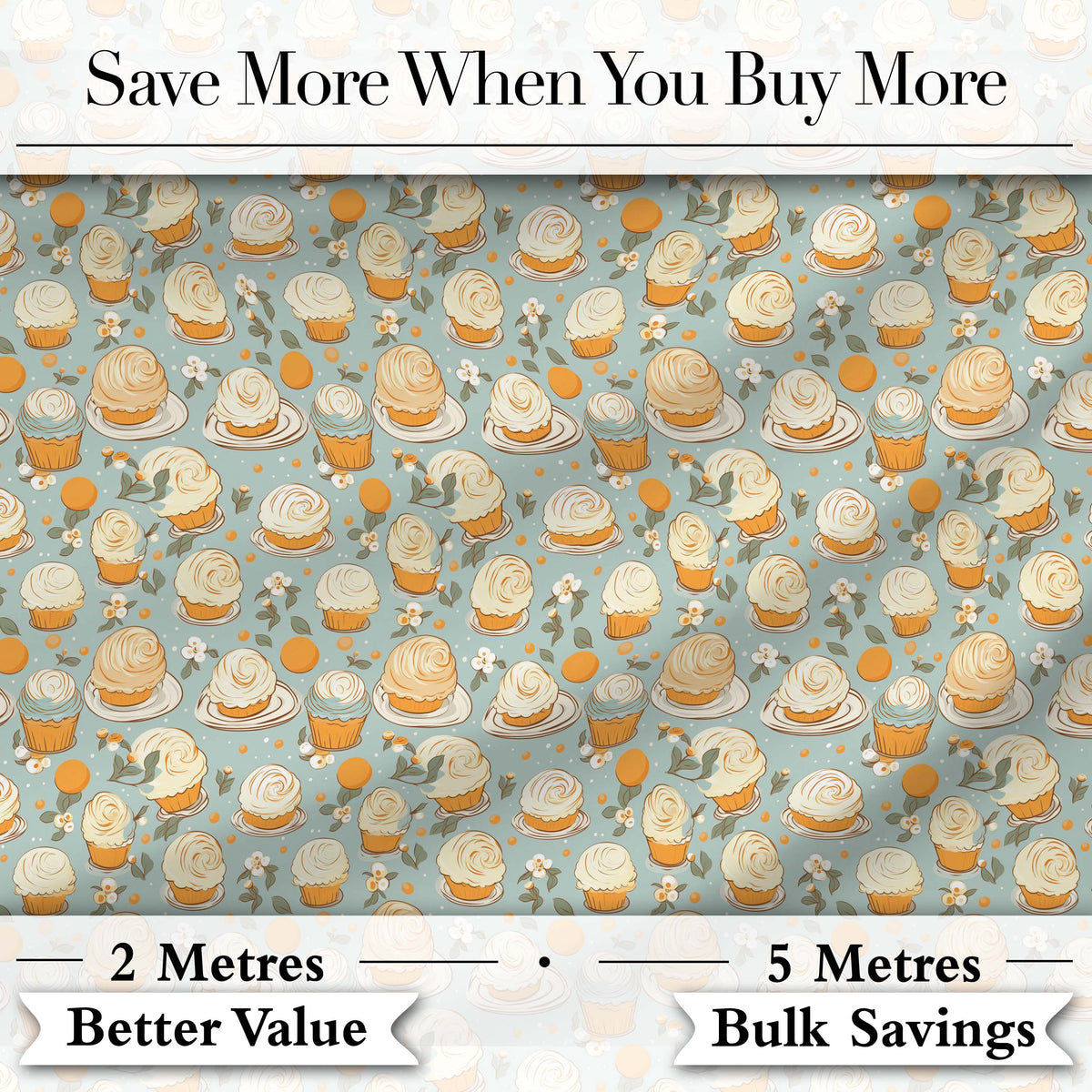 Rustic Croissant Illustration Vintage Blue Wood Seamless Pattern Digital Print Material by the Metre UK Sewing Quilting Textile