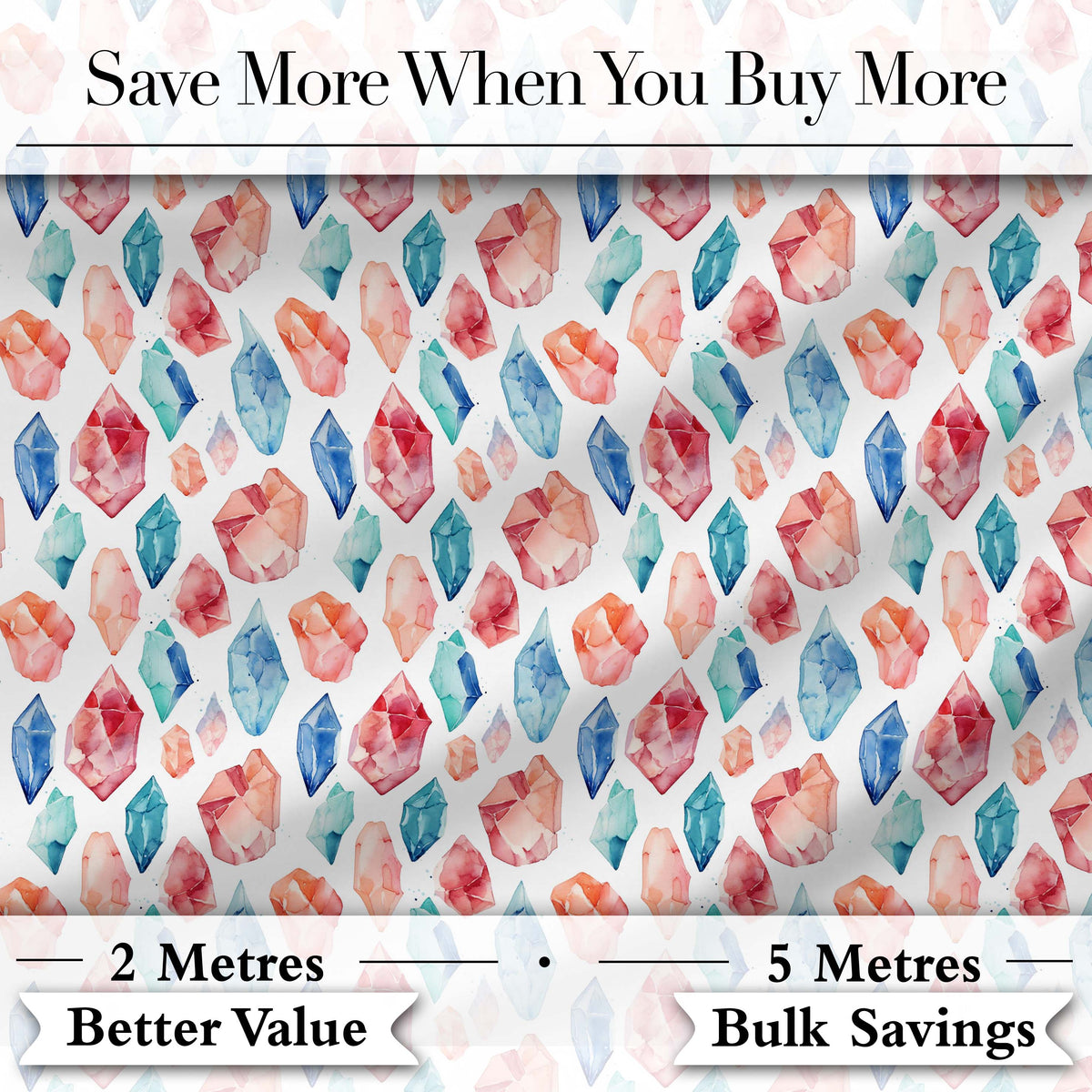 Multicolor Pastel Crystal Seamless Pattern Soft Background Abstract Digital Print Material by the Metre UK Sewing Quilting Textile