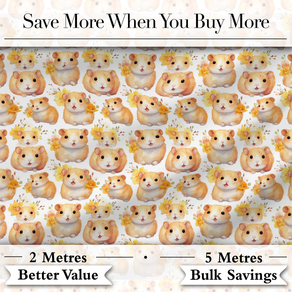 Soft Beige Hamster Autumn Leaf Seamless Pattern Perfect Gift for Her Digital Print Material by the Metre UK Sewing Quilting Textile