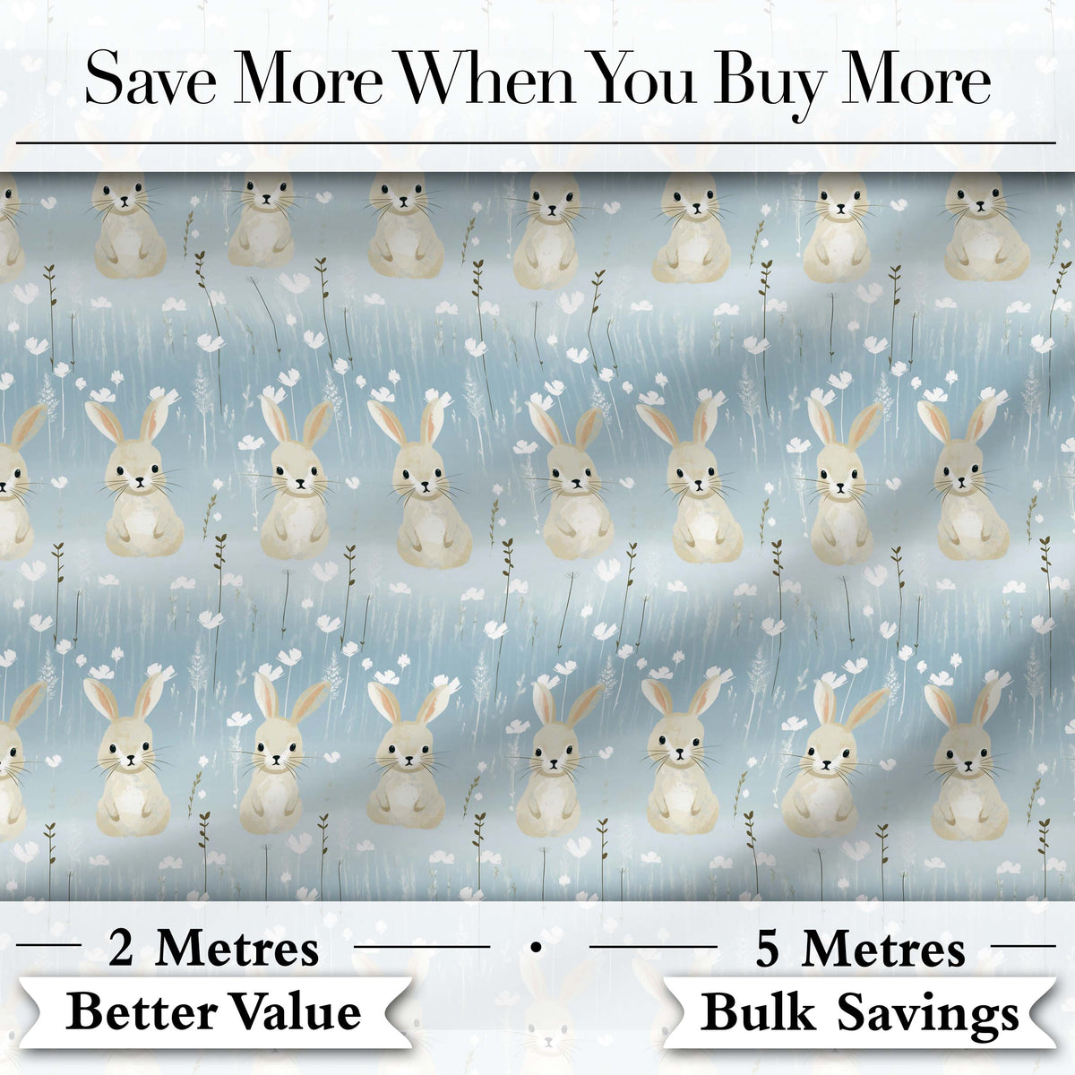 Vibrant Abstract Bunny Portrait Seamless Pattern Cute Unique Gift Digital Print Material by the Metre UK Sewing Quilting Textile
