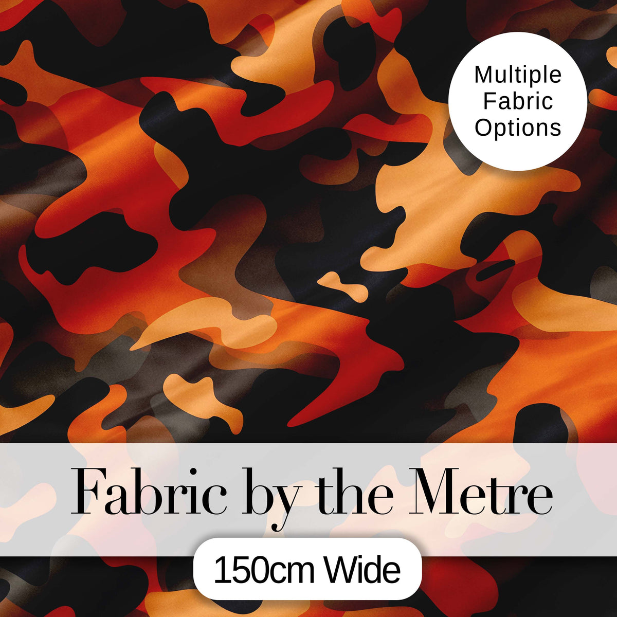 Orange Beige Camouflage Soft Contrast Seamless Pattern Lovely Digital Print Material by the Metre UK Sewing Quilting Textile