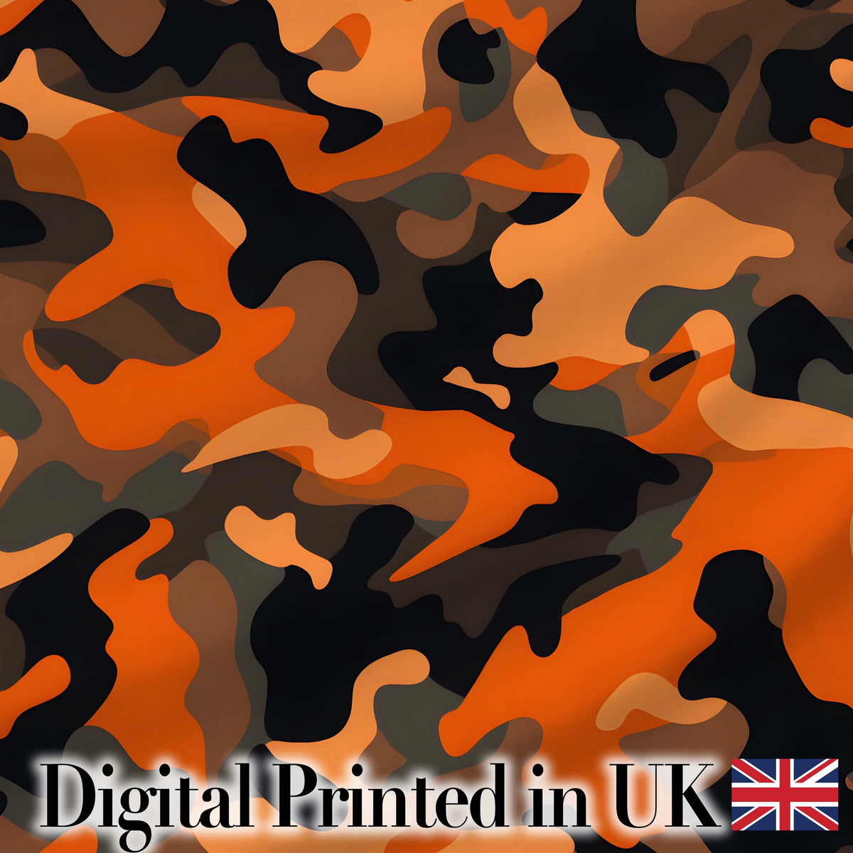 Orange Beige Camouflage Soft Contrast Seamless Pattern Lovely Digital Print Material by the Metre UK Sewing Quilting Textile