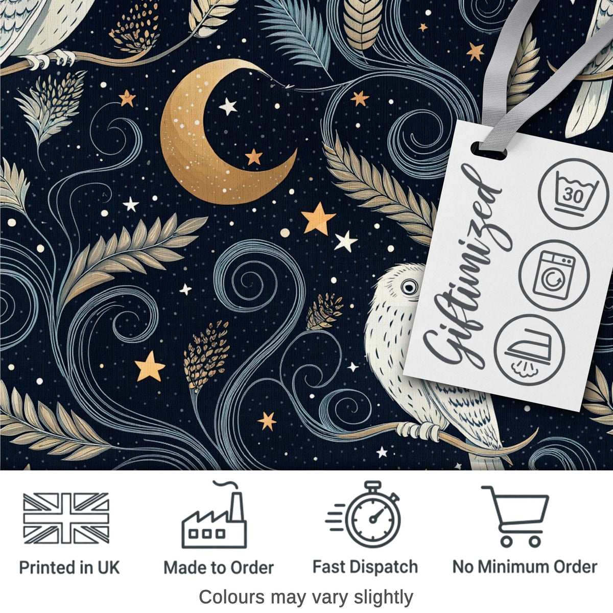 Mushrooms Night Sky Magical Forest Seamless Pattern Cute Unique Gift Digital Print Material by the Metre UK Sewing Quilting Textile