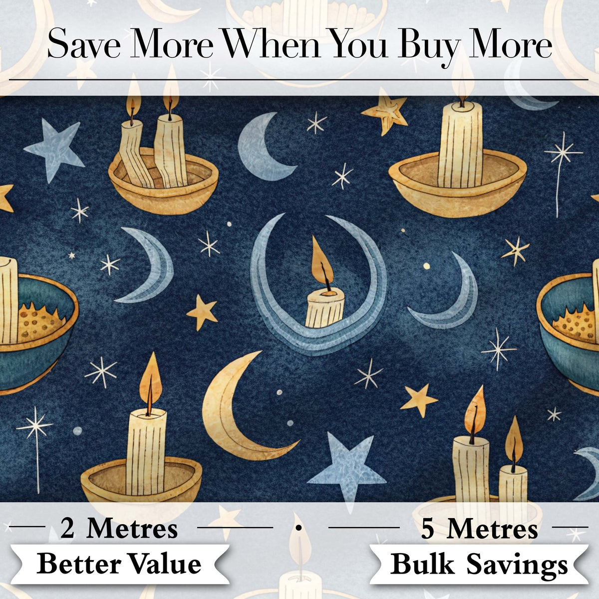 Moon Mushroom Botanical Night Garden Seamless Pattern Lovely Digital Print Material by the Metre UK Sewing Quilting Textile