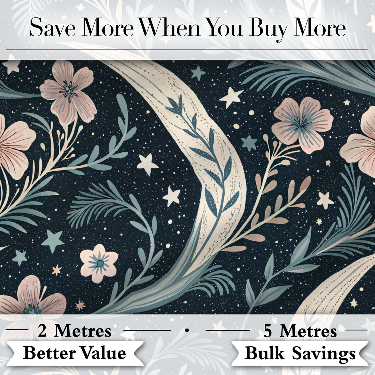 Magical Mushroom Crescent Moon Night Seamless Pattern Lovely Digital Print Material by the Metre UK Sewing Quilting Textile