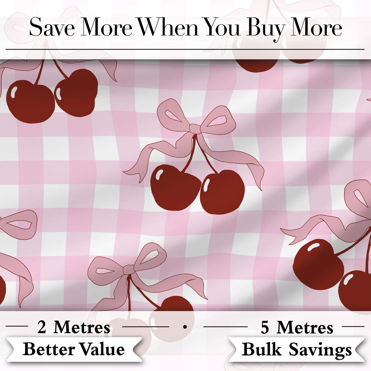 Cherry Bow Ribbon Cute Golden Beige Soft Background Seamless Pattern Digital Print Material by the Metre UK Sewing Quilting Textile