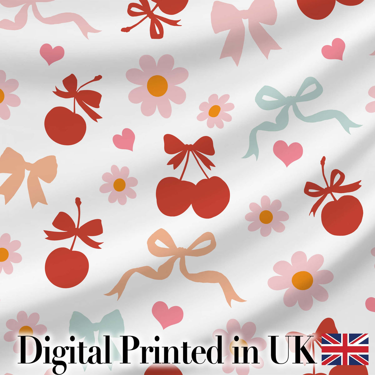 Cute Baby Reindeer Holly Christmas Seamless Pattern Cute Unique Gift Digital Print Material by the Metre UK Sewing Quilting Textile