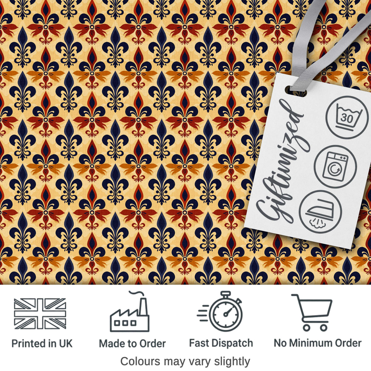 Embossed Cream Fleur de Lis Pattern with Subtle Raised Texture Digital Print Fabric by the Metre UK Sewing Quilting Textile
