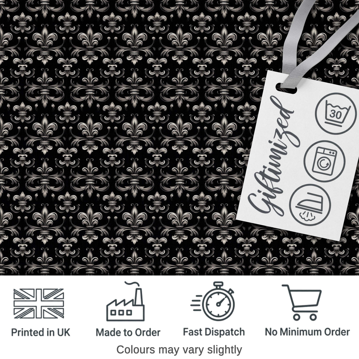 Classic Aged Fleur de Lis Pattern in Neutral Beige Tones on Textured Background Digital Print Fabric by the Metre UK Sewing Quilting Textile