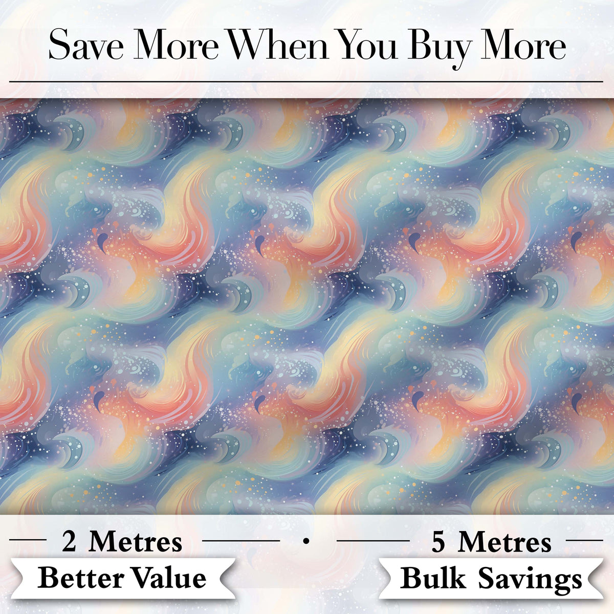 Soft Pastel Swirl Galaxy Space Seamless Pattern Dreamy Cosmic Digital Print Fabric by the Metre UK Sewing Quilting Textile