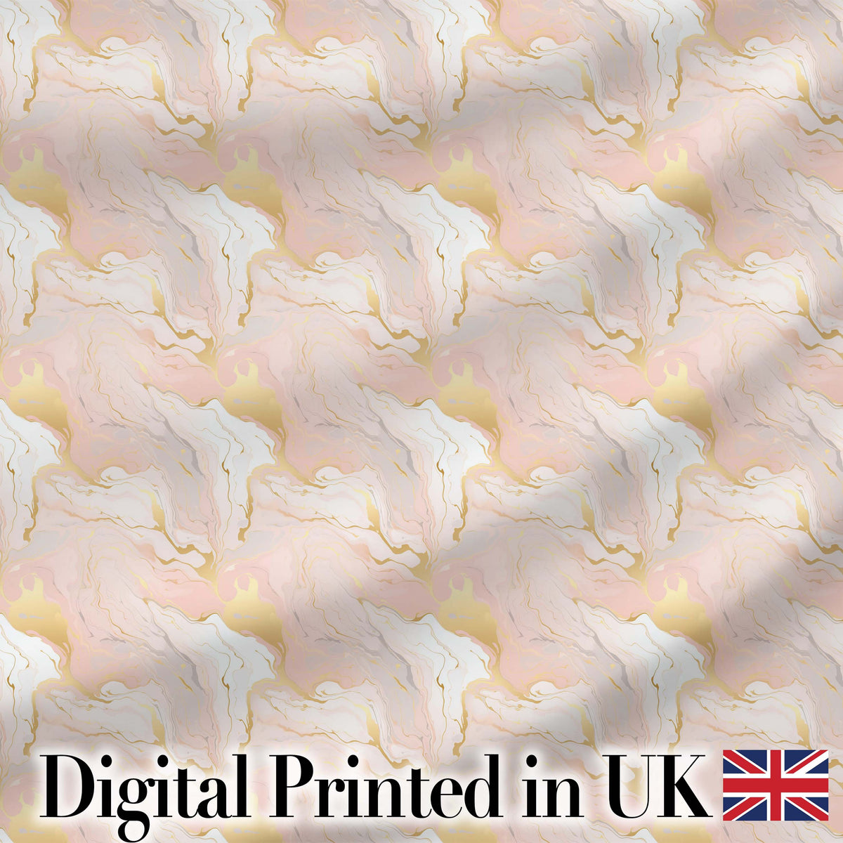 Elegant White Marble with Gold Veining Seamless Pattern Digital Print Fabric by the Metre UK Sewing Quilting Textile
