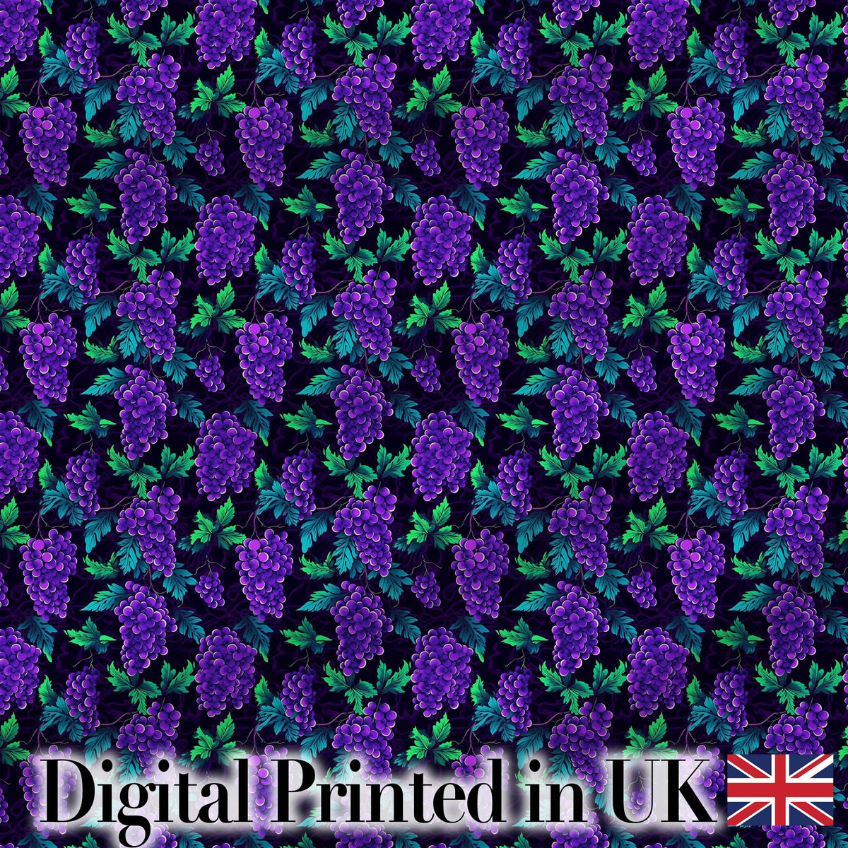 Soft Pink Watercolour Grapes Botanical Seamless Pattern Digital Print Fabric by the Metre UK Sewing Quilting Textile