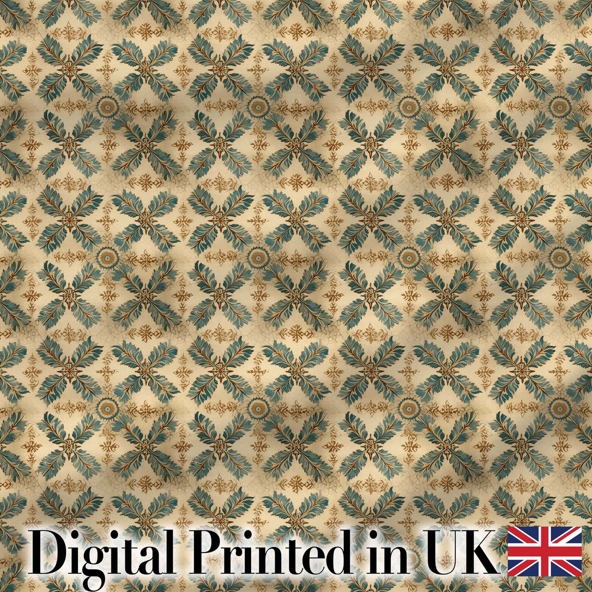 Soft Pastel Floral Tile Pink Green Seamless Pattern Digital Print Fabric by the Metre UK Sewing Quilting Textile