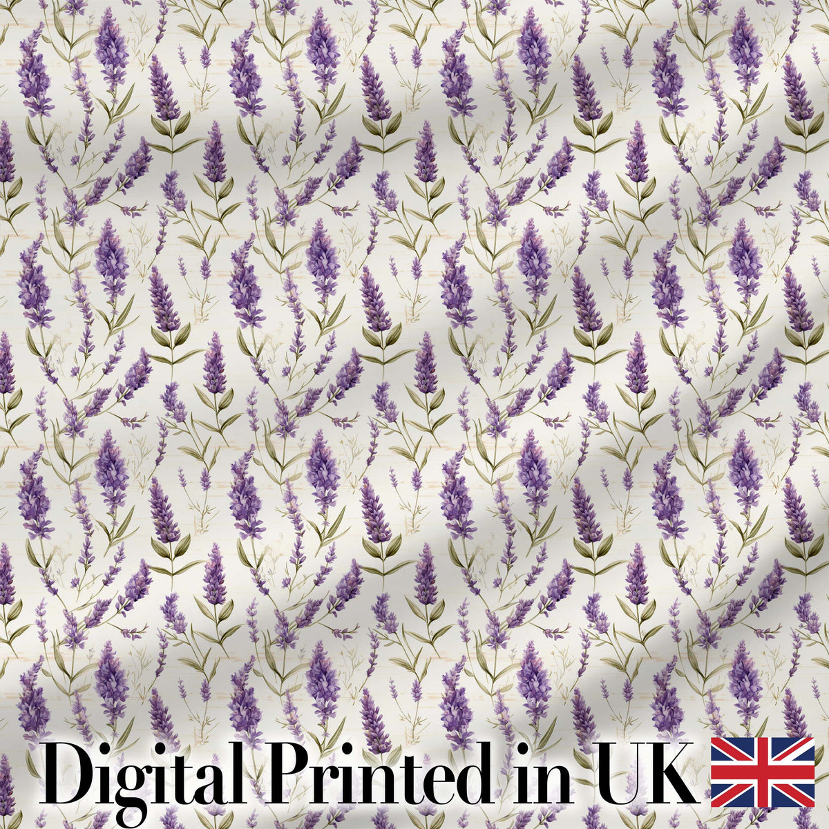 Delicate Lavender Meadow Floral Pattern with Light Watercolour Style Digital Print Fabric by the Metre UK Sewing Quilting Textile