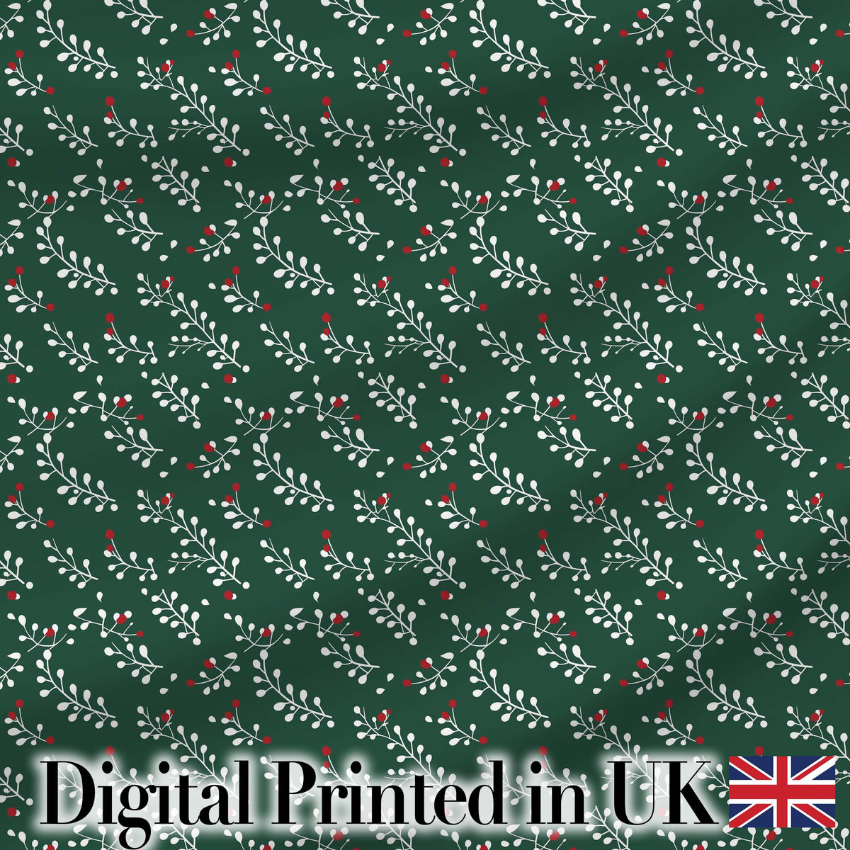 Elegant Floral and Berry Botanical Cream Background Pattern Digital Print Fabric by the Metre UK Sewing Quilting Textile