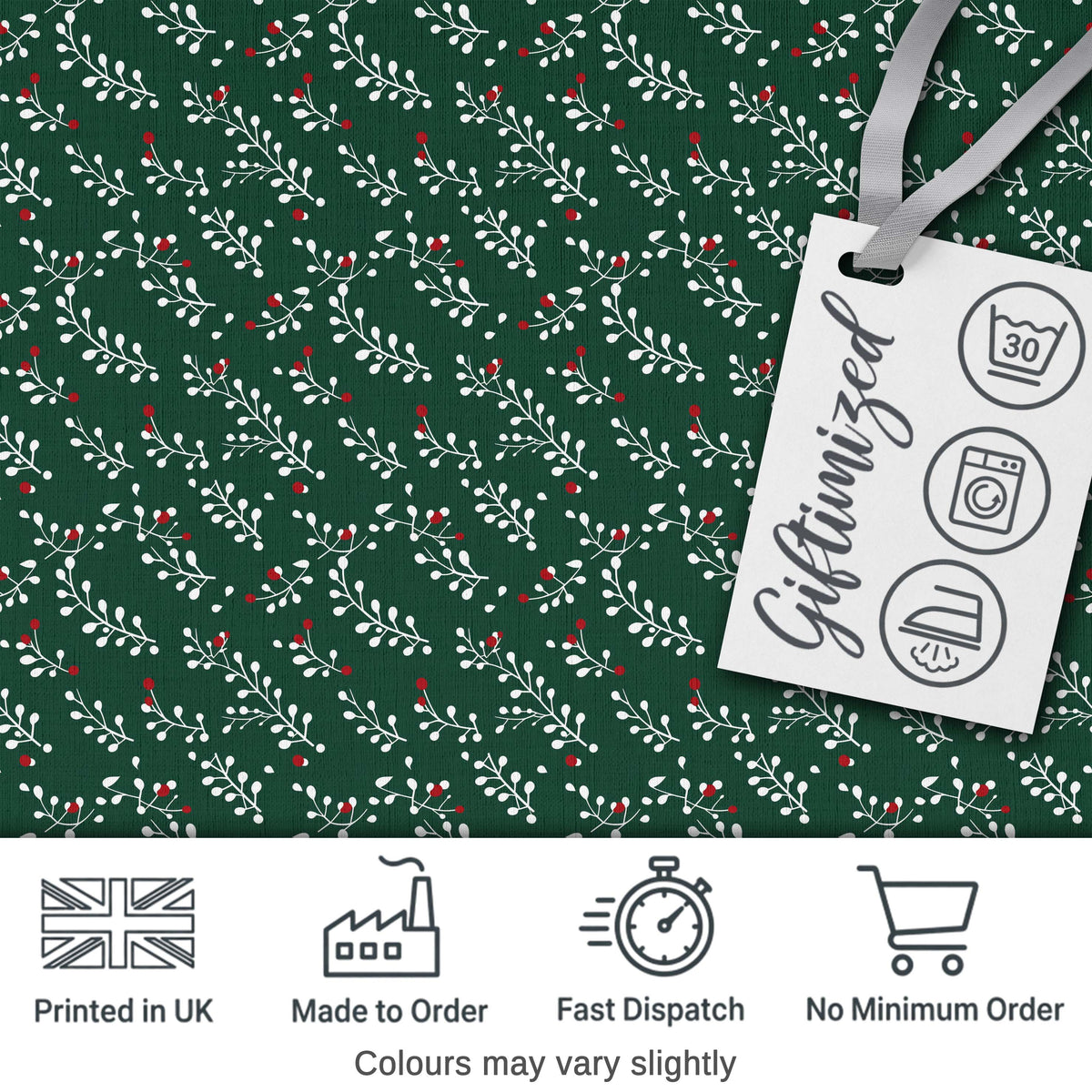 Elegant Floral and Berry Botanical Cream Background Pattern Digital Print Fabric by the Metre UK Sewing Quilting Textile