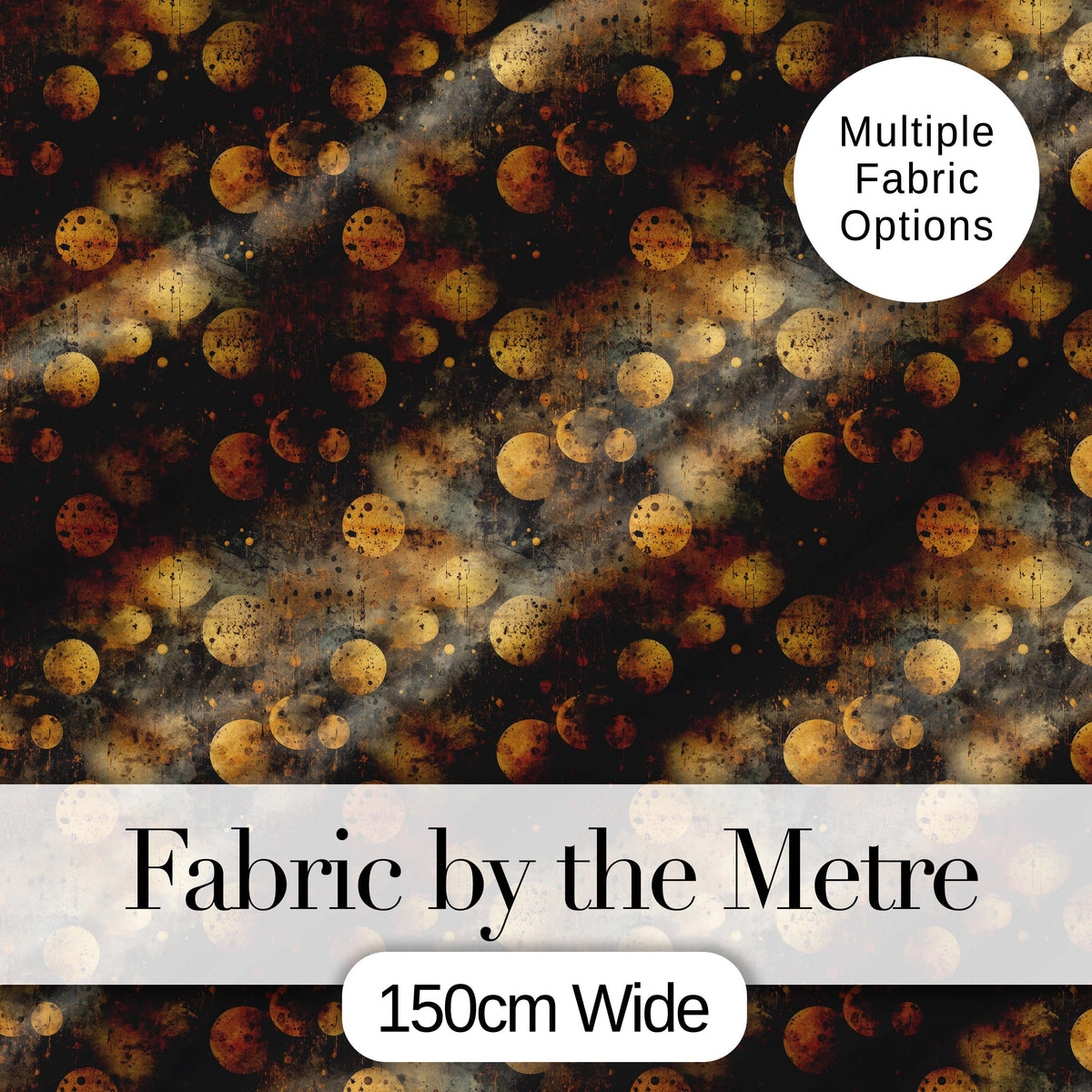 Grunge Abstract Circles Seamless Pattern Rustic Earthy Texture Design Digital Print Fabric by the Metre UK Sewing Quilting Textile