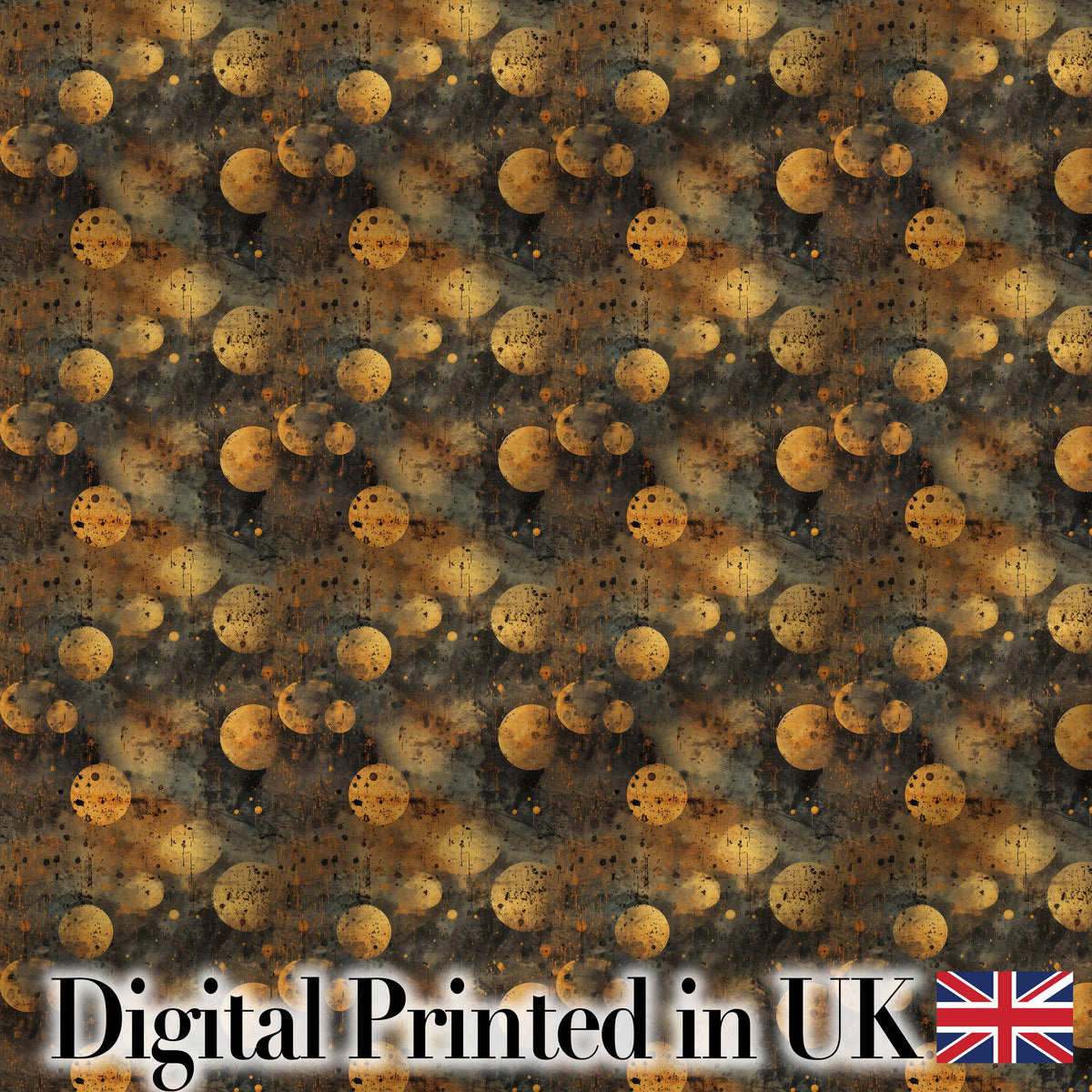 Grunge Abstract Circles Seamless Pattern Rustic Earthy Texture Design Digital Print Fabric by the Metre UK Sewing Quilting Textile