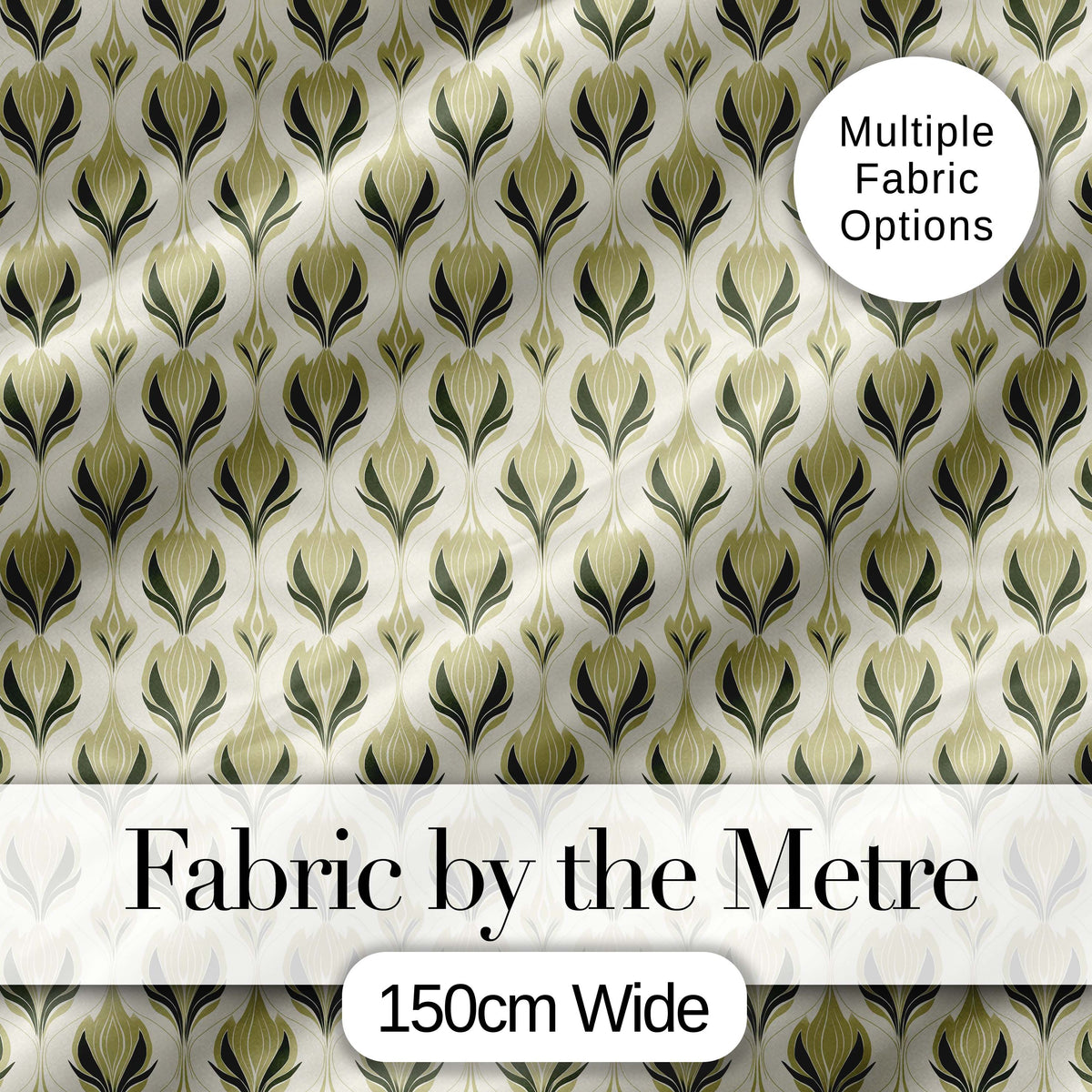 Soft Sage Green Floral Damask Seamless Pattern on Light Background Elegant Digital Print Fabric by the Metre UK Sewing Quilting Textile