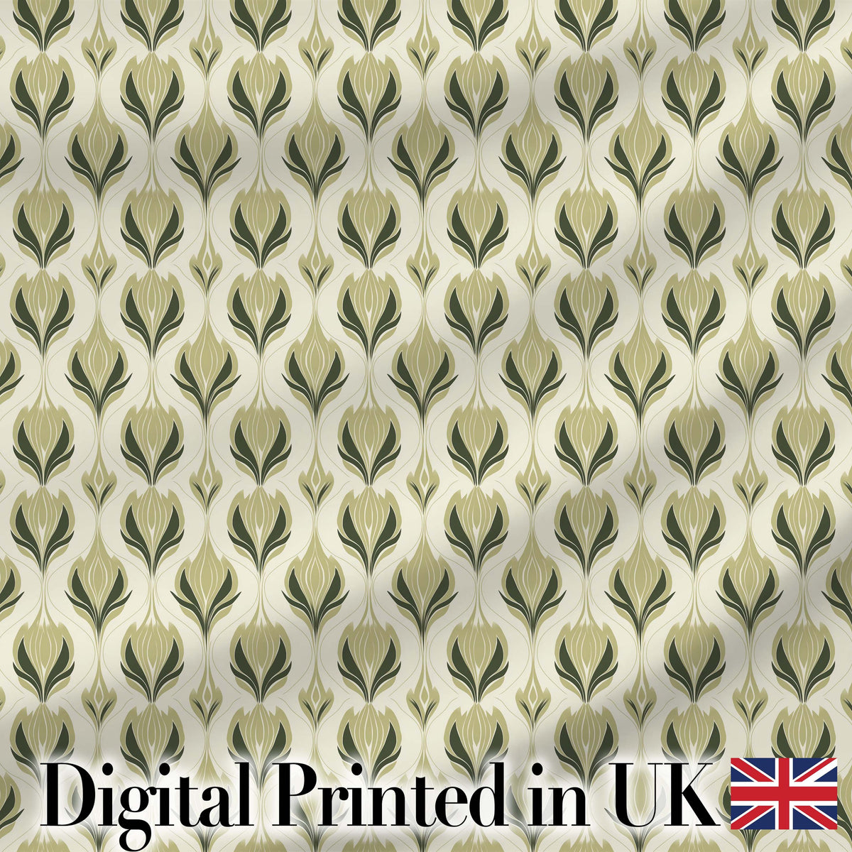 Soft Sage Green Floral Damask Seamless Pattern on Light Background Elegant Digital Print Fabric by the Metre UK Sewing Quilting Textile