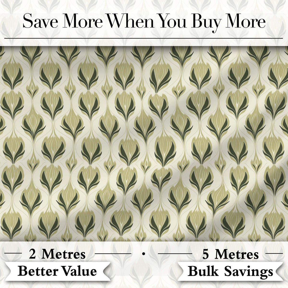 Soft Sage Green Floral Damask Seamless Pattern on Light Background Elegant Digital Print Fabric by the Metre UK Sewing Quilting Textile