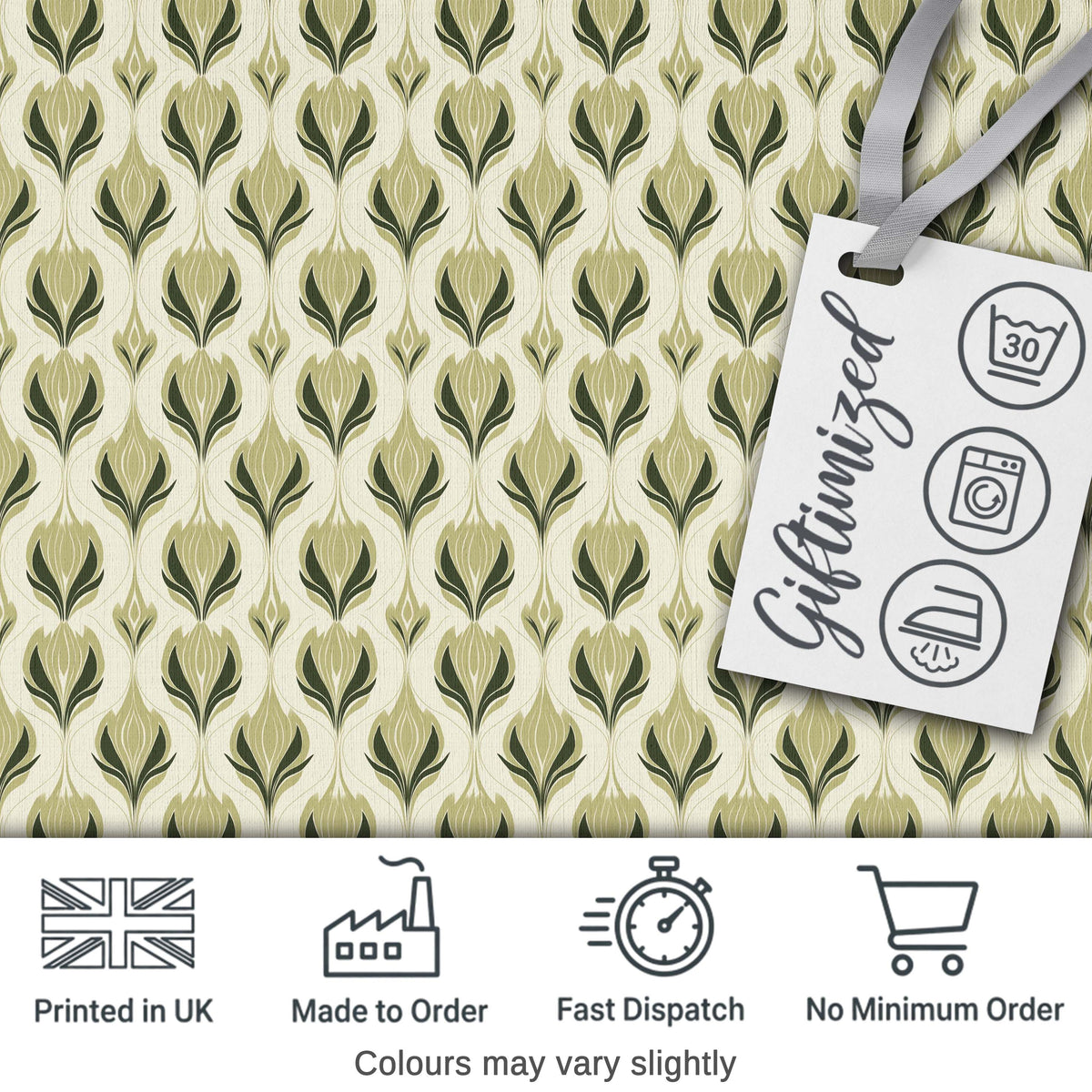 Soft Sage Green Floral Damask Seamless Pattern on Light Background Elegant Digital Print Fabric by the Metre UK Sewing Quilting Textile