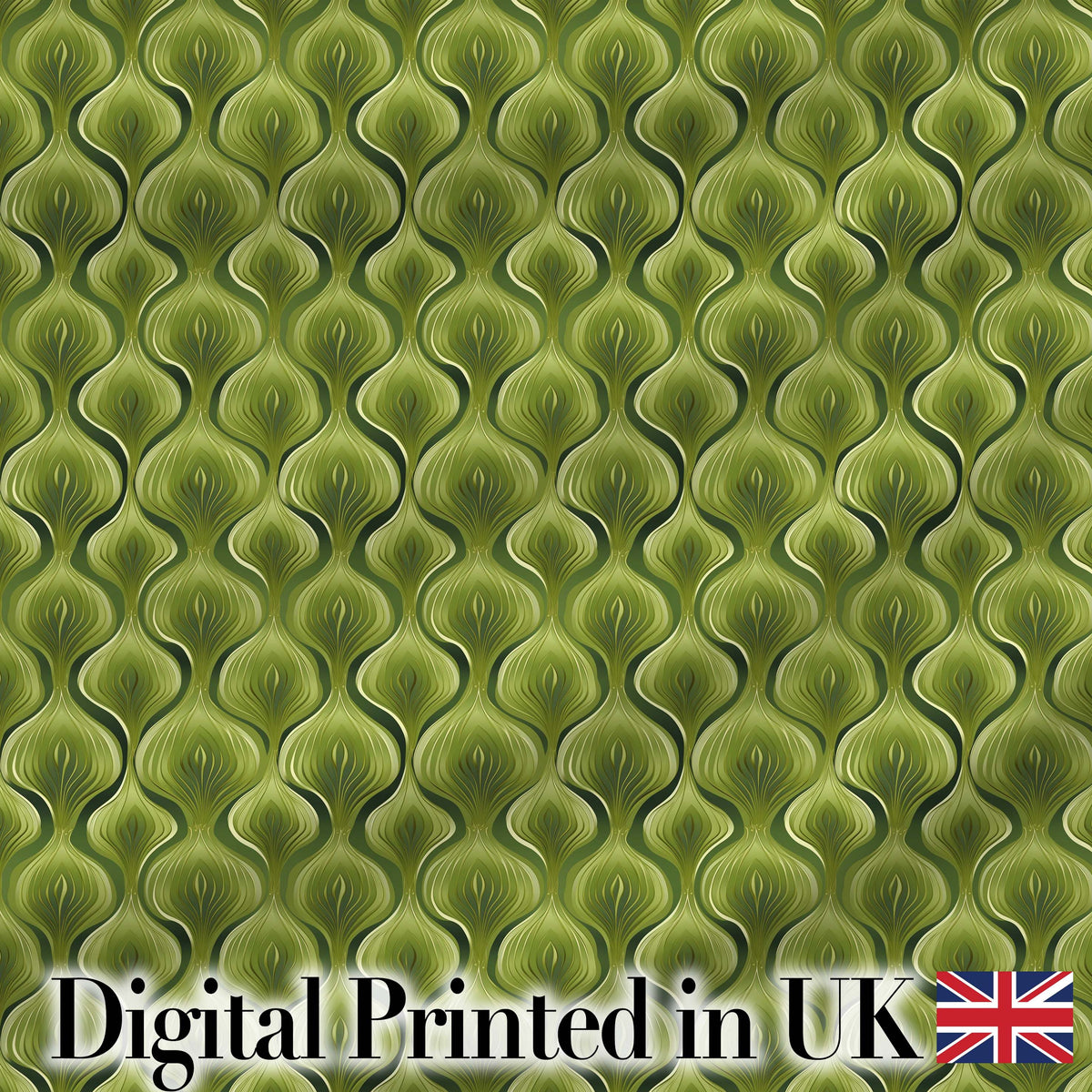 Classic Olive Green Ornamental Motif Seamless Pattern on Cream Background Digital Print Fabric by the Metre UK Sewing Quilting Textile