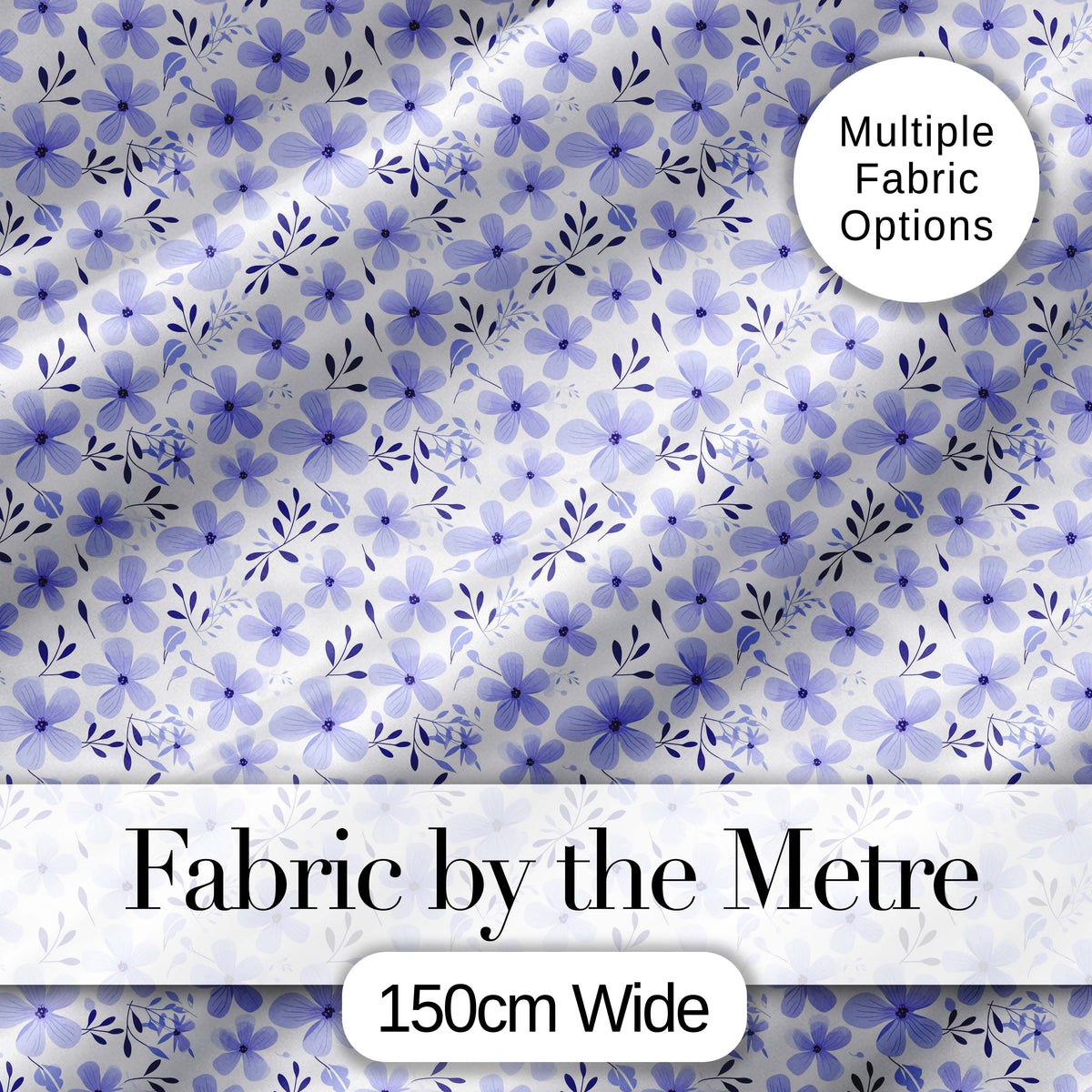 Purple Floral Meadow Seamless Pattern Simple Botanical Repeat Design Digital Print Fabric by the Metre UK Sewing Quilting Textile
