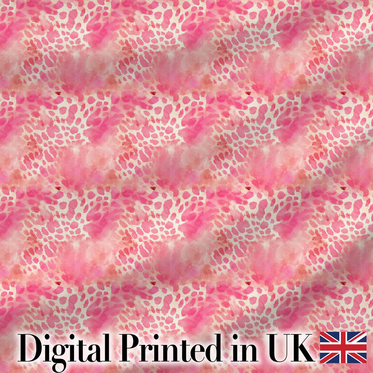 Pink Watercolor Leopard Print Seamless Pattern Blended Animal Texture Design Digital Print Fabric by the Metre UK Sewing Quilting Textile