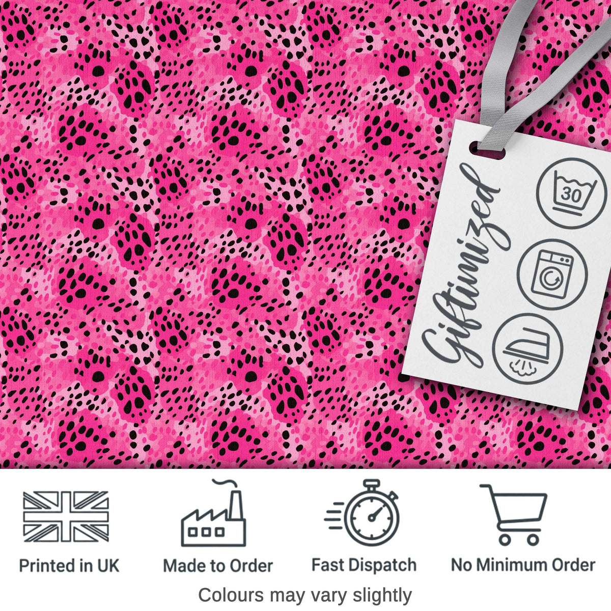 Bright Pink Leopard Spot Seamless Pattern Bold Animal Print Design Digital Print Fabric by the Metre UK Sewing Quilting Textile
