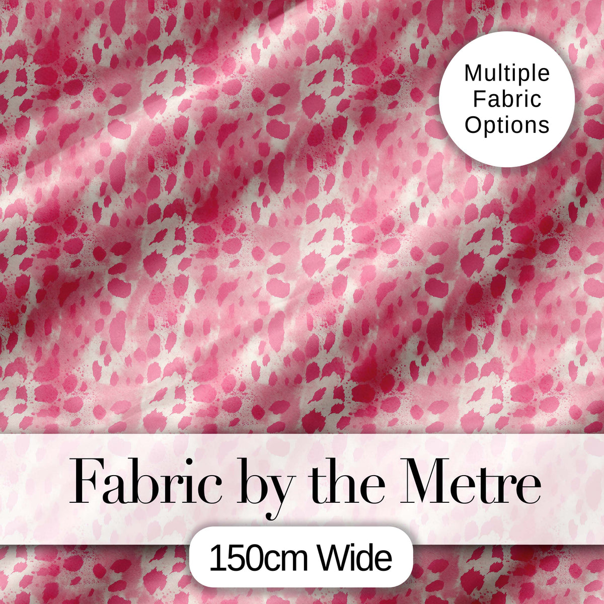 Soft Pink Watercolour Blotch Abstract Organic Seamless Pattern Digital Print Fabric by the Metre UK Sewing Quilting Textile