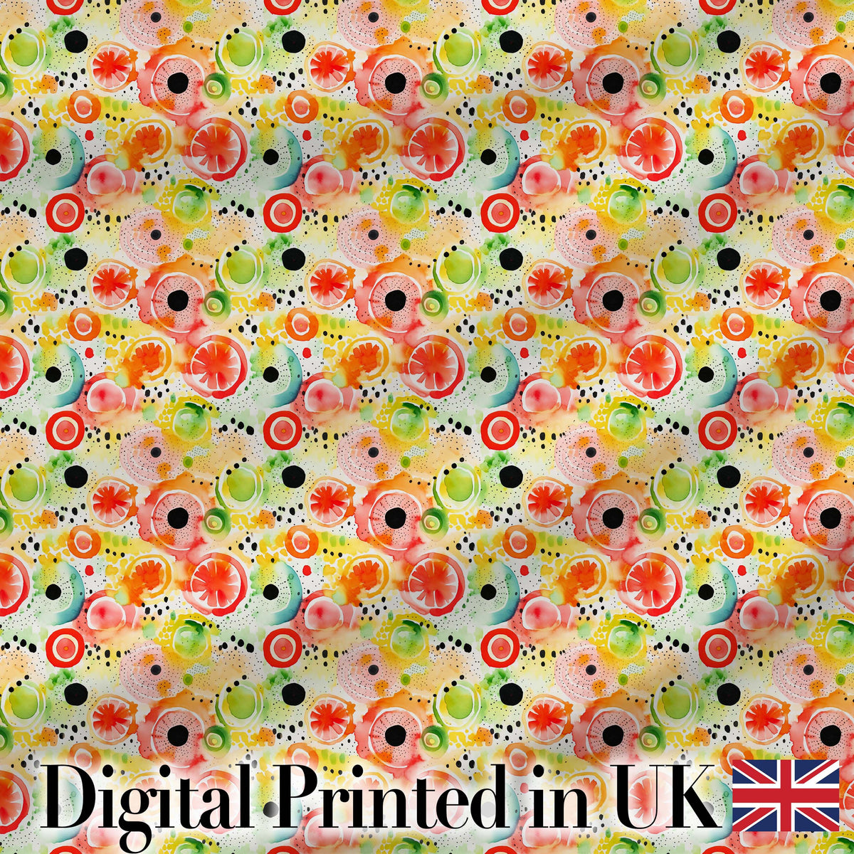 Watercolor Floral Dot Pattern Soft Pastel Abstract Circles Seamless Design Digital Print Fabric by the Metre UK Sewing Quilting Textile