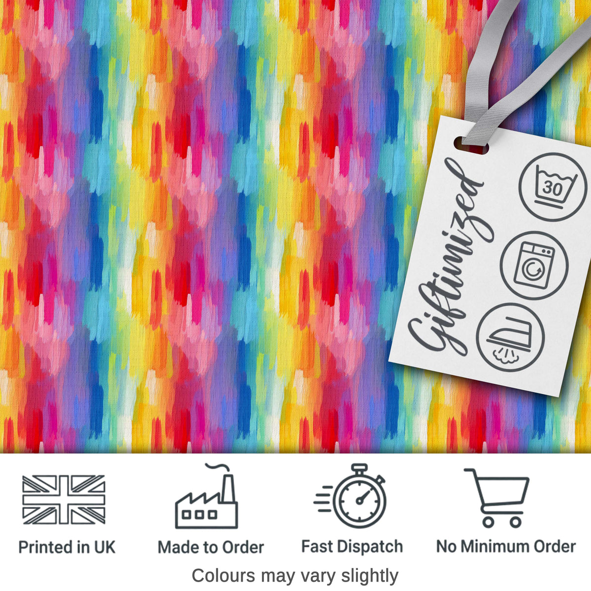 Soft Watercolor Vertical Brush Stroke Texture Seamless Pattern Digital Print Fabric by the Metre UK Sewing Quilting Textile